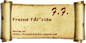 Freind Füzike névjegykártya